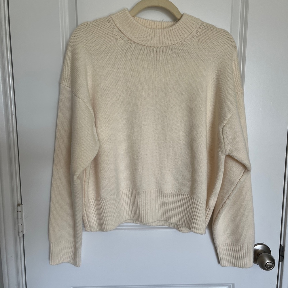 NWOT Madewell Ivory Crewneck Sweater Wool/Cashmere Blend